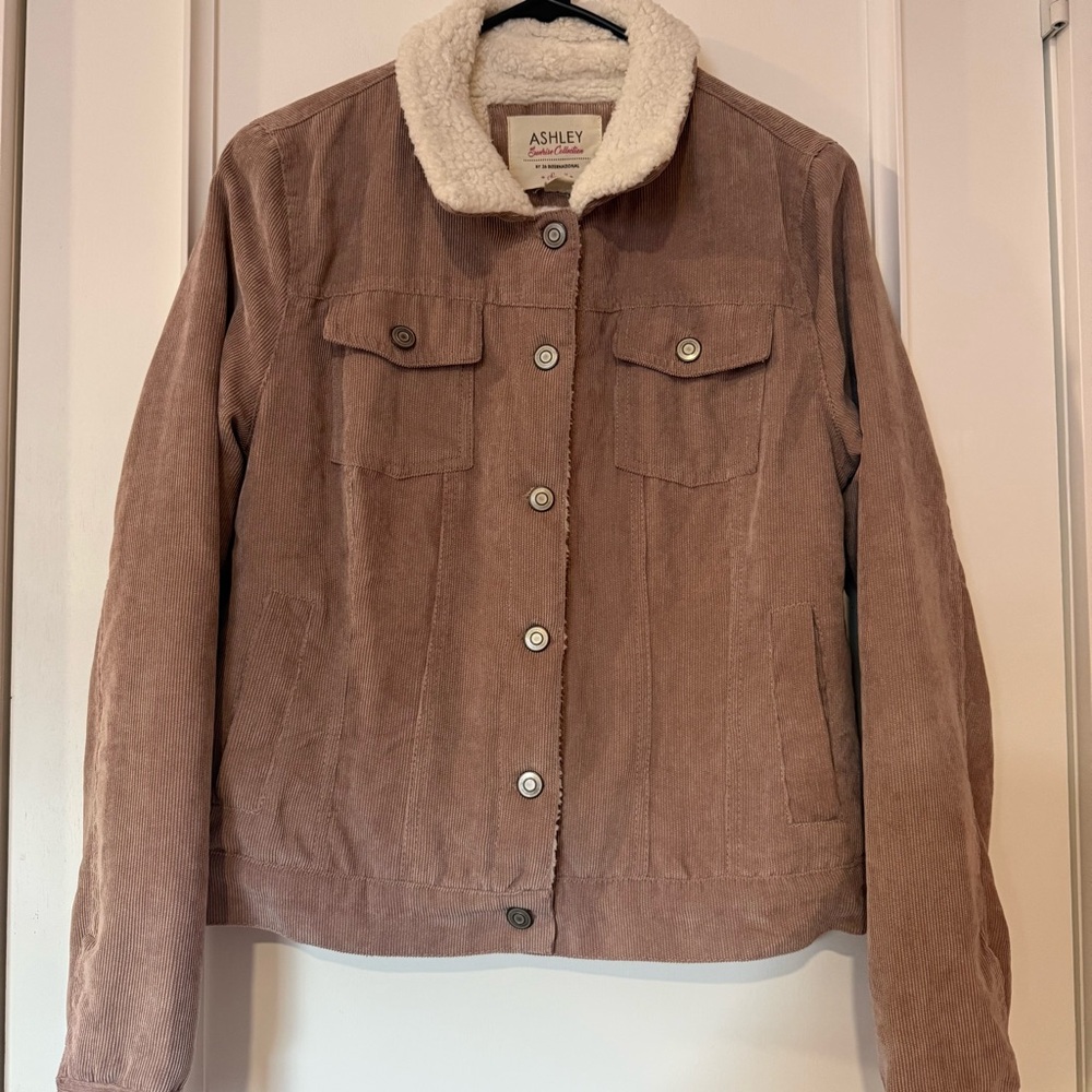 Ashley Sherpa-Lined Corduroy Jacket – Dusty Rose/Mauve